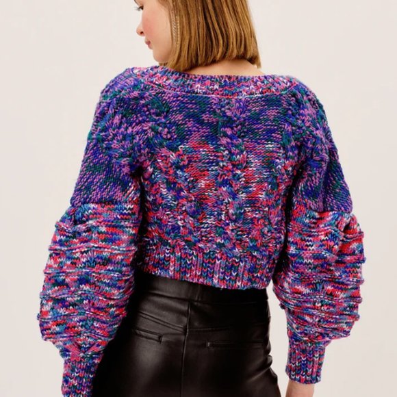 {L} 26. WN44.1- For Love & Lemons Lydia Knit Cardigan Sweater - S - Picture 3 of 4